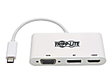 Tripp Lite USB C To HDMI DisplayPort VGA Multiport Adapter, White