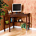 SEI Espresso Corner Desk, 30"H x 48"W x 32.25"D, Assembly Required, Espresso 1 thumbnail image