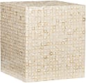 Linon Piah Capzi Square Accent Table, 18-1/8"H x 16-1/8"W x 16-1/8"D, Ivory