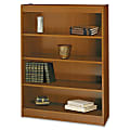 Safco® Square-Edge Veneer Bookcase, 4 Shelves, Medium Oak