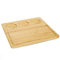 Mind Reader Bamboo Serving Tray With Ceramic Dip Bowls, 13"H x 12 1/2"W x 12 1/2"D, Brown