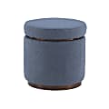 Linon Brenock Fabric Storage Ottoman, Blue Gray 1 thumbnail image