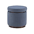 Linon Brenock Fabric Storage Ottoman, Blue Gray