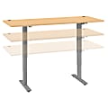 Move 40 Series by Bush Business Furniture Height-Adjustable Standing Desk, 72" x 30", Natural Maple/Cool Gray Metallic, Standard Delivery