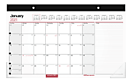 Office Depot® Brand Monthly Desk Pad Calendar, 17" x 11", White, January To December 2021, OD201000 1 thumbnail image