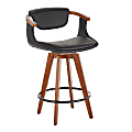 LumiSource Oracle Counter Stool, Walnut/Black