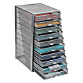 Mind Reader File Storage Drawers Multi-Purpose Desk Organizer, 21-1/4"H x 14"W x 10-3/4"D, Silver