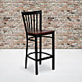 Flash Furniture Wood/Metal Restaurant Barstool With School House Back, Cherry/Black