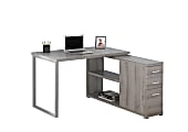 Monarch Specialties 48"W Left or Right Facing Corner Computer Desk With Storage, Dark Taupe 1 thumbnail image