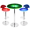 Lumisource Spyra Light-Up Multicolor Bar Table With 2 Multicolor Stools