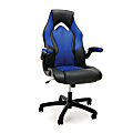 OFM Essentials Racing Style Bonded Leather High-Back Gaming Chair, Blue/Black