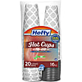 Hefty Hot Cups & Lids To-Go - 16 fl oz - 20 / Pack - Gray, Silver - Coffee