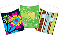 Barker Creek Peel & Stick Library Pockets, 3-1/2" x 5-1/8", Peaceful Garden, Set Of 90 Pockets