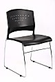 Boss Office Products Poly Stackable Chrome Chair, Black/Silver 1 thumbnail image