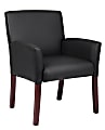 Boss Office Products Box-Arm Guest Chair, Black/Mahogany 1 thumbnail image
