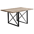Monarch Specialties Emma Dining Table, 30"H x 60"W x 36"D, Dark Taupe 1 thumbnail image