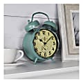 FirsTime & Co.® Double Bell Alarm Clock, Aged Teal