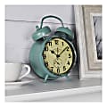 FirsTime & Co.® Double Bell Alarm Clock, Aged Teal 1 thumbnail image