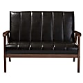 Baxton Studio Luisa Loveseat, Dark Brown/Cocoa 1 thumbnail image