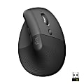 Logitech Lift Vertical Ergonomic Mouse, Graphite, Wireless, Quiet clicks