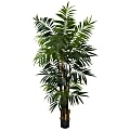 Nearly Natural Bulb Areca Palm 72”H Plastic Tree With Pot, 72”H x 48”W x 44”D, Green 1 thumbnail image