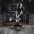 Flash Furniture X20 Ergonomic LeatherSoft™ Faux Leather High-Back Racing Gaming Chair, White/Black