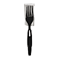 Dixie Ultra SmartStock Series-W Polypropylene Plastic Wrapped Cutlery, Forks, Black, 40 Perk Pack, Case Of 24 Packs