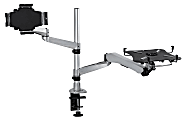 Mount-It! Full Motion Laptop and Tablet Desk Mount, 7”H x 17-1/4”W x 29”D, Silver