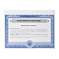 Custom LLC Membership Certificates, 3-Hole Punched, 8-1/2" x 11", Blue, Pack Of 20 Certificates