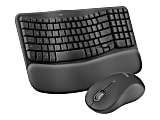 Logitech® Wave Keys MK670 Wireless Ergonomic Keyboard And Signature M550 L Wireless Mouse Combo, Graphite, 920-012059