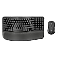 Logitech® Wave Keys MK670 Wireless Ergonomic Keyboard And Signature M550 L Wireless Mouse Combo, Graphite, 920-012059