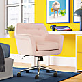 Serta® Ashland Home Mid-Back Office Chair, Twill Fabric, Blush Pink/Chrome 1 thumbnail image