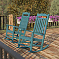 Flash Furniture Winston All-Weather Rocking Chairs, Teal, Set Of 2 Chairs 1 thumbnail image