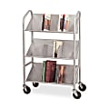 Buddy Slope-Shelf Cart With Dividers, 41 1/2"H x 26"W x 16"D, Silver 1 thumbnail image