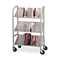 Buddy Slope-Shelf Cart With Dividers, 41 1/2"H x 26"W x 16"D, Silver