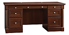 Sauder® Palladia 66"W Executive Computer Desk, Select Cherry