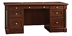 Sauder® Palladia Collection 66"W Executive Desk, Select Cherry