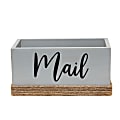 Elegant Designs Homewood Farmhouse Rustic Wood Decorative Mail Holder, 5-3/4”H x 11-3/4”W x 5-7/8”D, Gray 1 thumbnail image