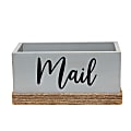 Elegant Designs Homewood Farmhouse Rustic Wood Decorative Mail Holder, 5-3/4”H x 11-3/4”W x 5-7/8”D, Gray