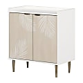 South Shore Maliza 28-3/4”W Storage Cabinet, White/Natural