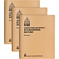 Dome Bookkeeping Record Book - 128 Sheet(s) - Wire Bound - 8.75" x 11.25" Sheet Size - White Sheet(s) - Beige Cover - Recycled - 3 / Bundle
