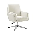 Linon Myra Swivel Accent Chair, White/Chrome