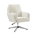 Linon Myra Swivel Accent Chair, White/Chrome 1 thumbnail image