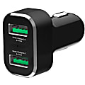 GDS 2-Port USB Cigarette Charger with Qualcomm Quick Charge - 36 W - 12 V DC, 18 V DC Input - 5 V DC/2.40 A Output