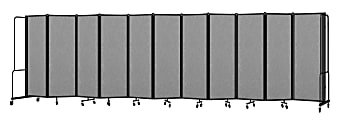 National Public Seating Room Divider, 11 Sections, 72”H x 256”W x 27”D, Gray/Black 1 thumbnail image
