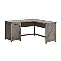 Bush Furniture Knoxville 60"W L Shaped Desk with Storage, Restored Gray, Standard Delivery
