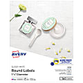 Avery® Print-To-The-Edge Easy Peel® Labels With Sure Feed® Technology, 5228, Round, 1-1/2" Diameter, Glossy White,  Pack Of 160 1 thumbnail image
