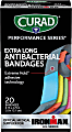 CURAD® IRONMAN Performance Series Antibacterial Bandages, 3/4" x 4", Pack Of 480 Bandages