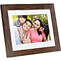 Aluratek 8 inch Distressed Wood Digital Photo Frame with Auto Slideshow Feature - 8" LCD Digital Frame - Wood - 1024 x 768 - Cable - 4:3 - Clock, Slideshow, Calendar - USB - Wall Mountable
