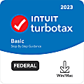 Intuit TurboTax Basic Federal Only + E-File, 2023, 1-Year Subscription, Windows®/Mac Compatible, ESD